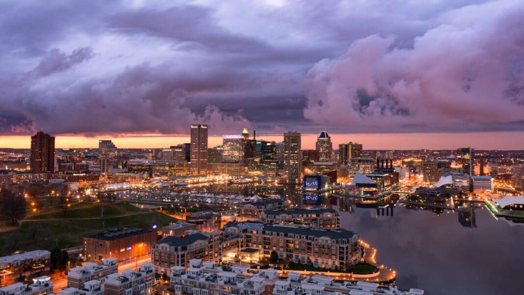 Baltimore aerial in winter