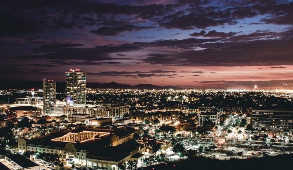tempe city scape at night