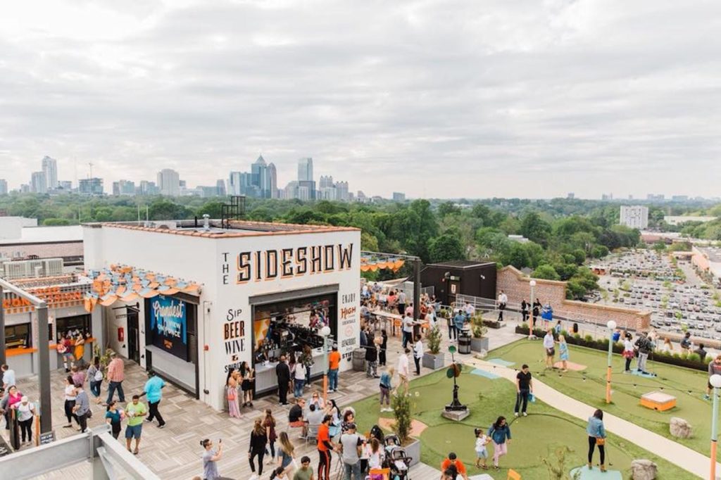 aerial view of rooftop at ponce city market