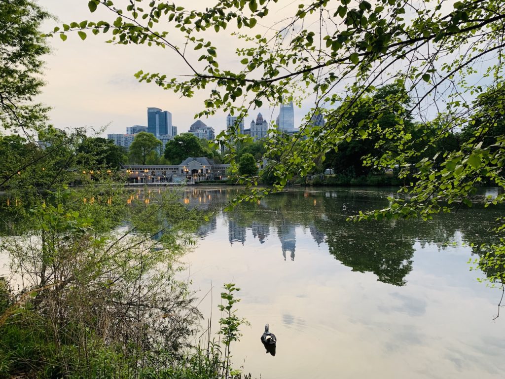 piedmont park in atlanta at dusk