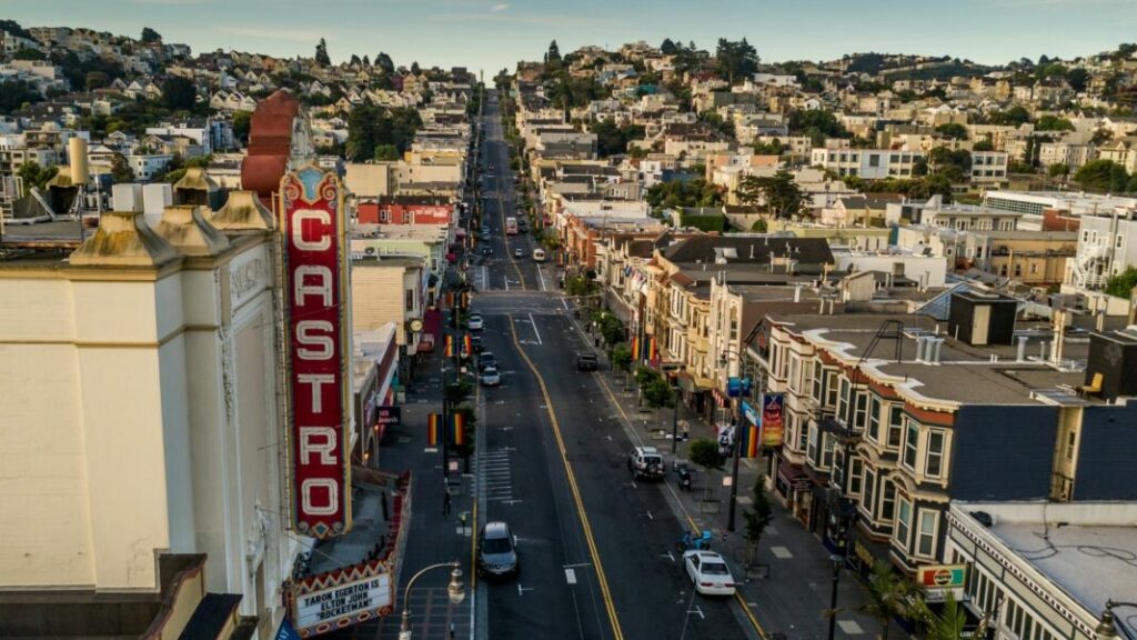 Aerial view of the Castro neighborhood in San Francisco