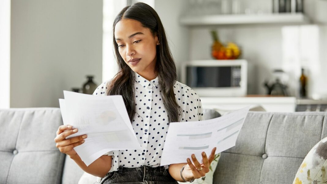 woman reading documents