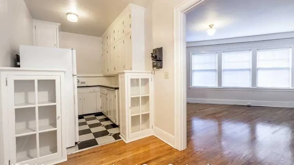 interior of apartment with hardwood floors