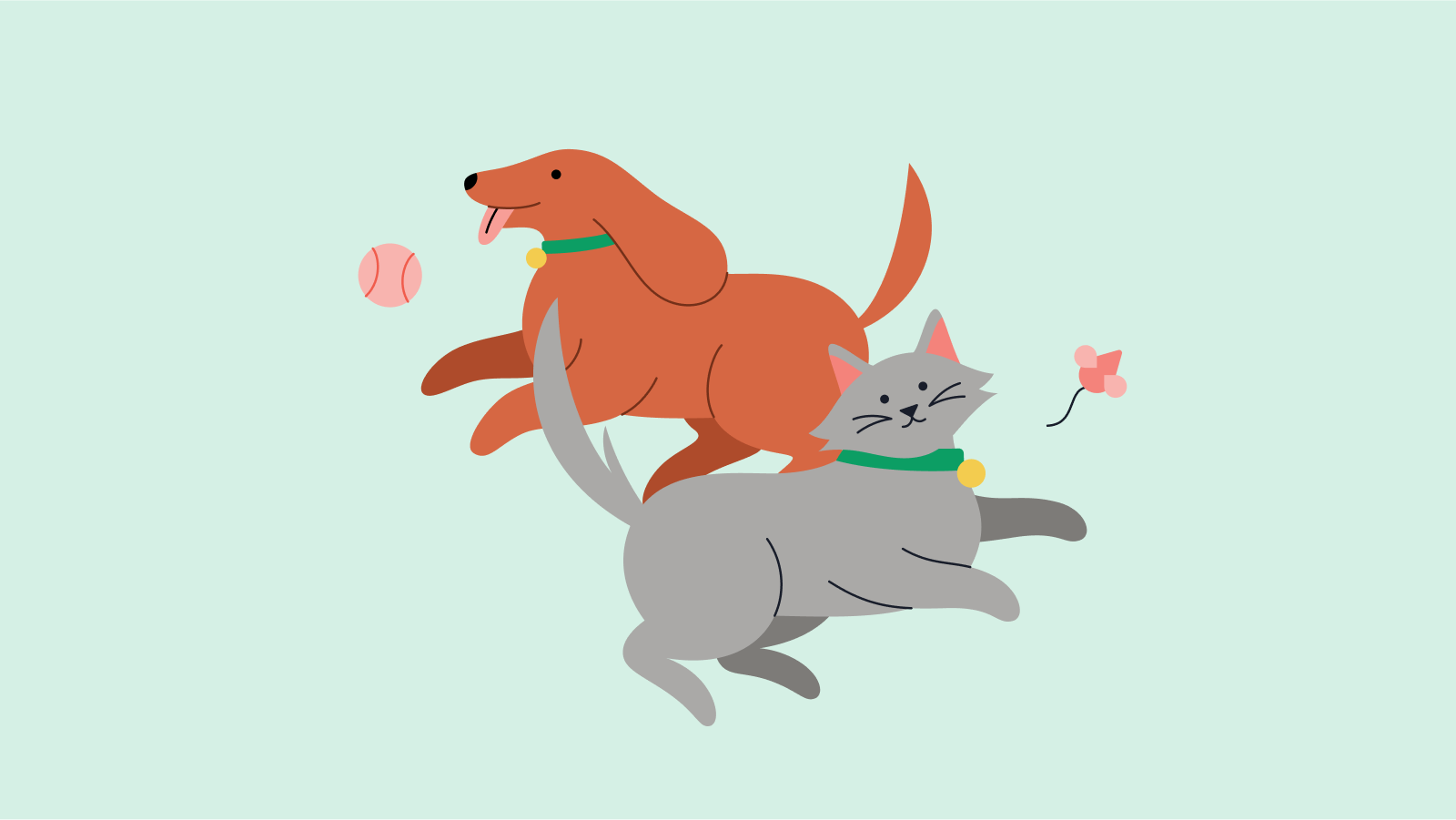 illustration of dog and cat