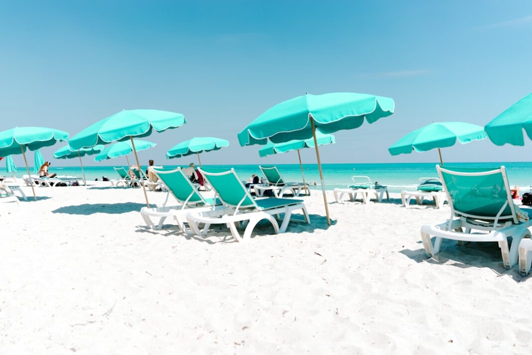 Chairs on the beach. Relax in the South Florida sun without living in the heart of Miami. 